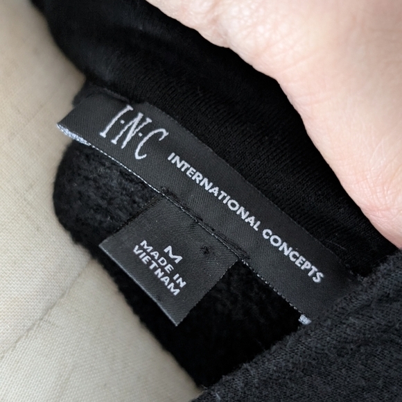 INC International Concepts Women's Size Medium Black Silver Embellished Top - Picture 7 of 11